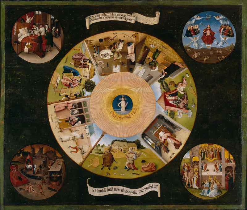 Les Sept Péchés capitaux et les Quatre Dernières Étapes humaines - Hieronymus Bosch