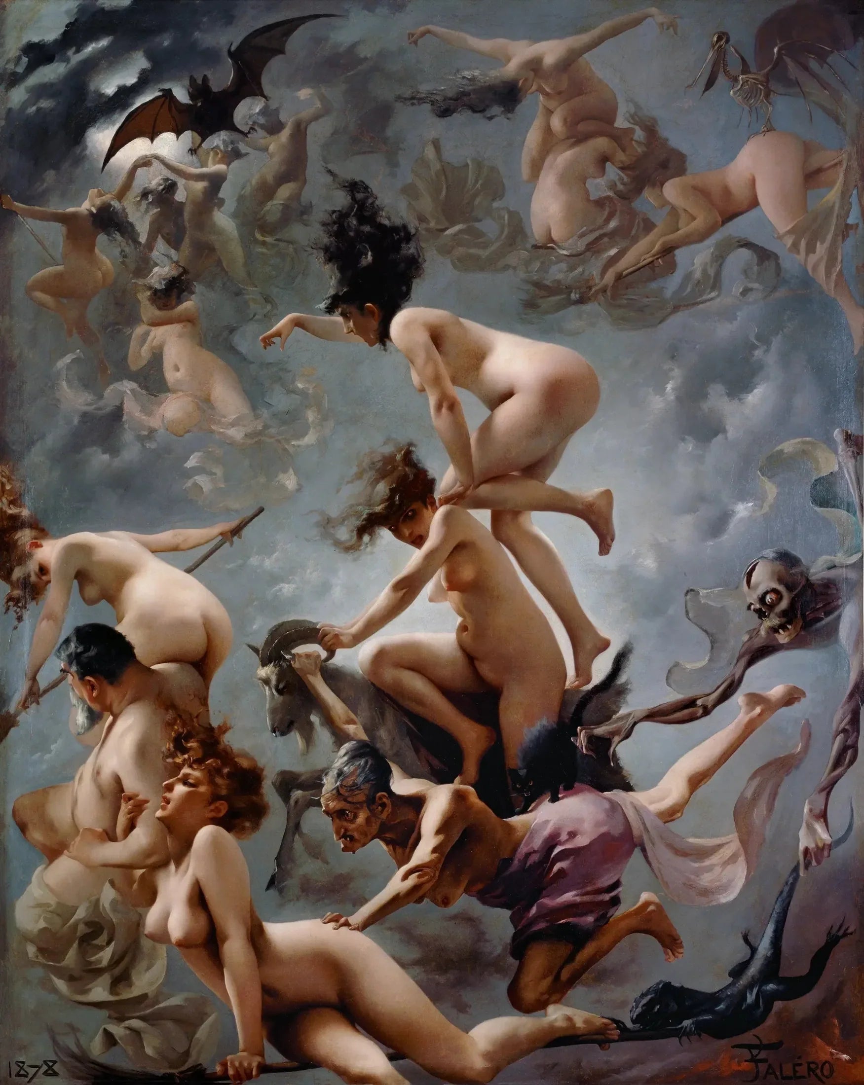 Les sorcières se rendant à leur sabbat - Luis Ricardo Falero image 1 tableau peint à l’huile sur toile
