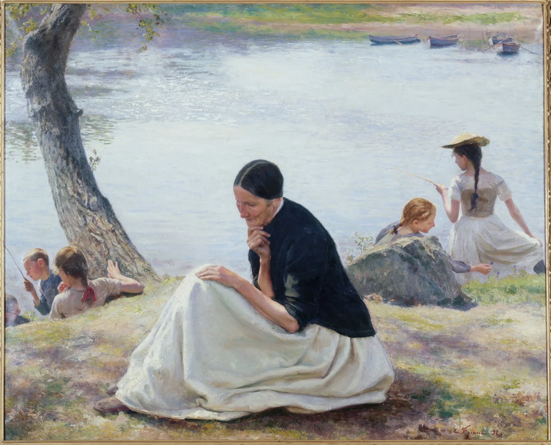 Les souvenirs - Émile Friant image 1 reproduction de peinture à l’huile
