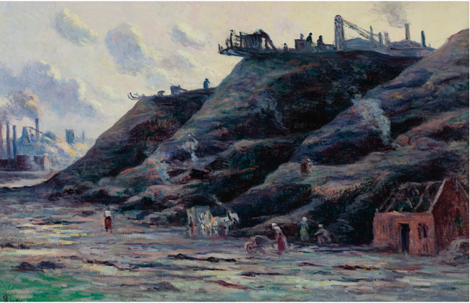 Les Terrils, Charleroi - Maximilien Luce image 1 copie peinte à la main à l’huile