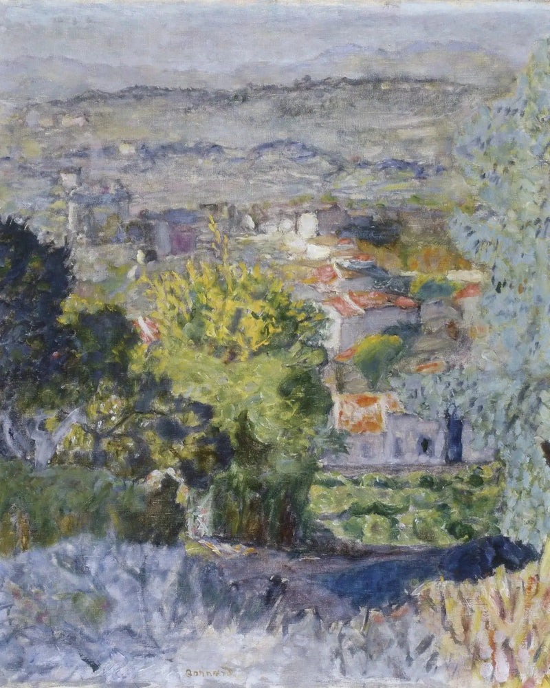 Les toits à travers les mimosas, paysage du Cannet - Pierre Bonnard