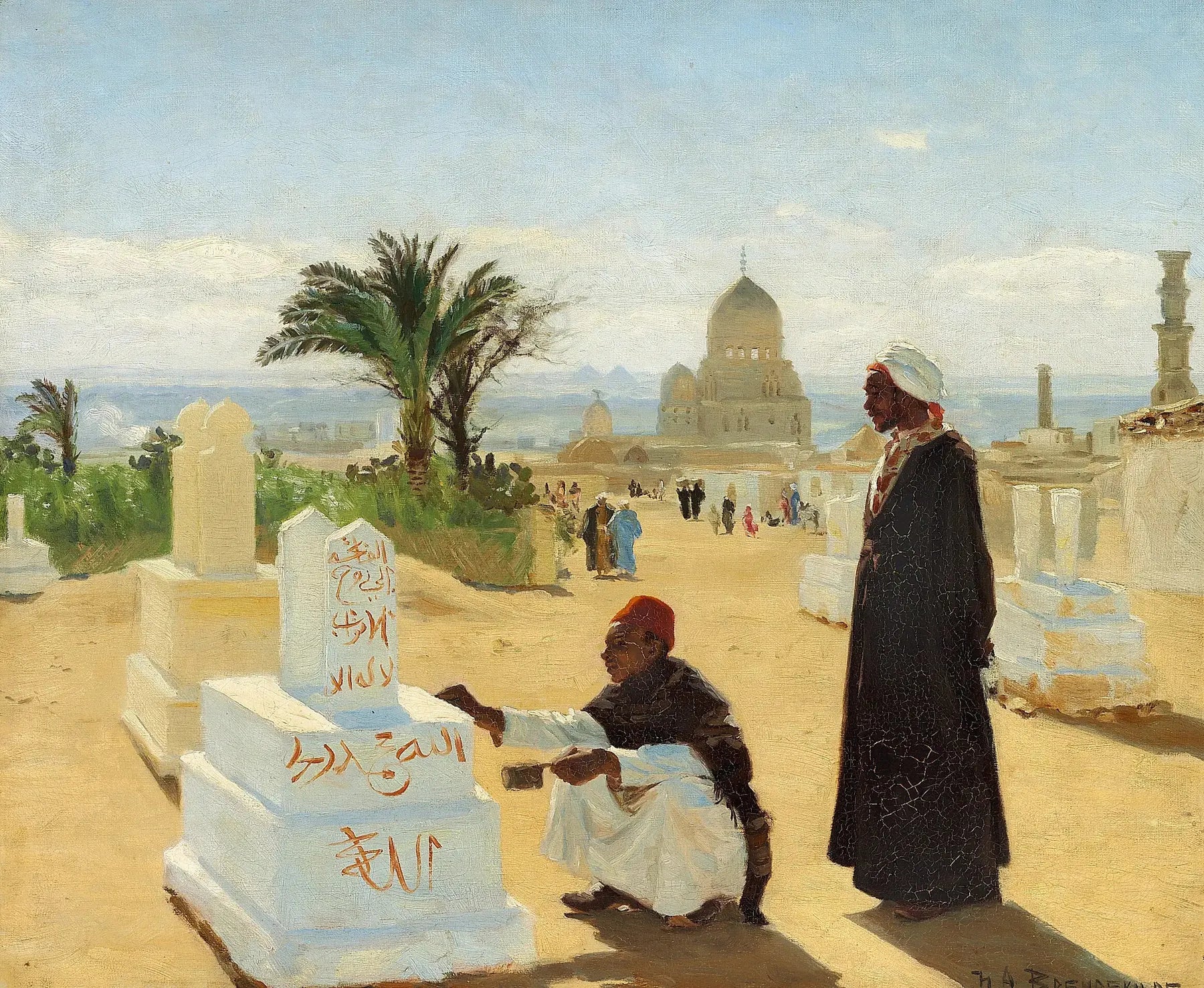 Les tombes des apôtres Jacob et Zacharie près du Caire. - H. A. Brendekilde image 1 reproduction d’œuvre d’art à l’huile