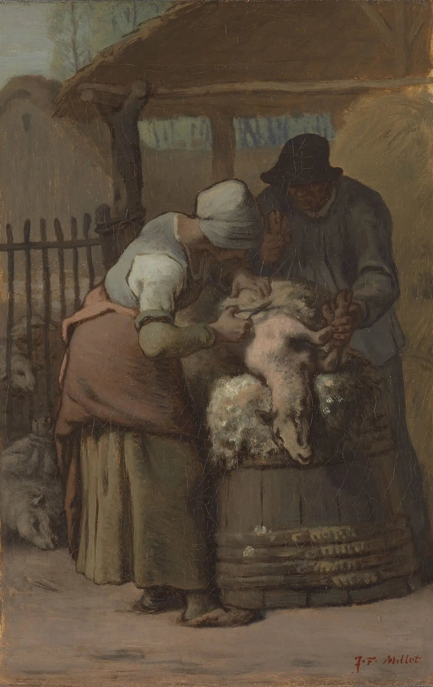 Les tondeurs de moutons - Jean-François Millet image 1 copie peinte à la main à l’huile