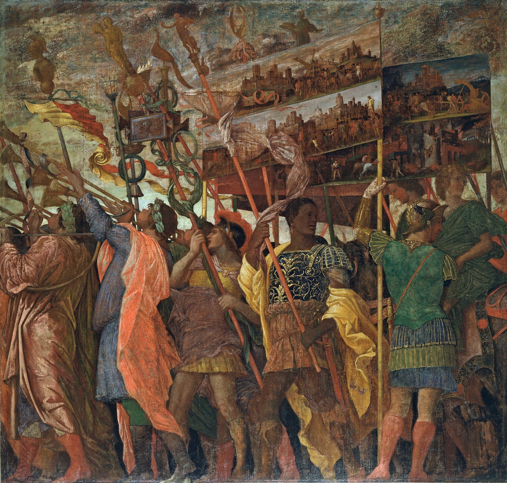 Les Triomphes de César : 1. Les Porte-Tables - Andrea Mantegna image 1 tableau peint à l’huile sur toile
