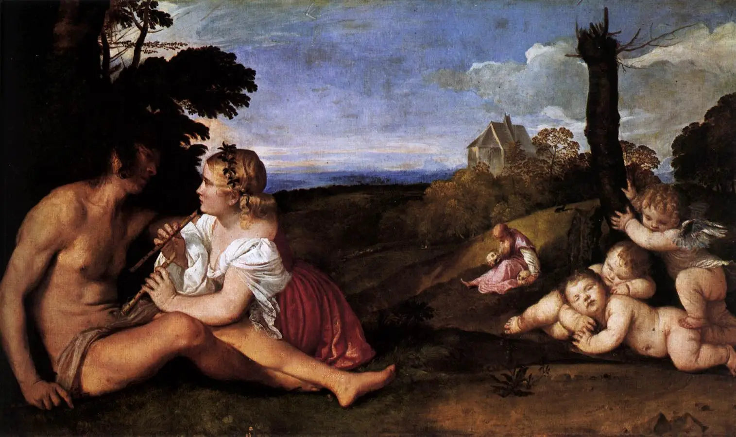 Les Trois Âges de l'Homme - Titian image 1 reproduction de peinture à l’huile