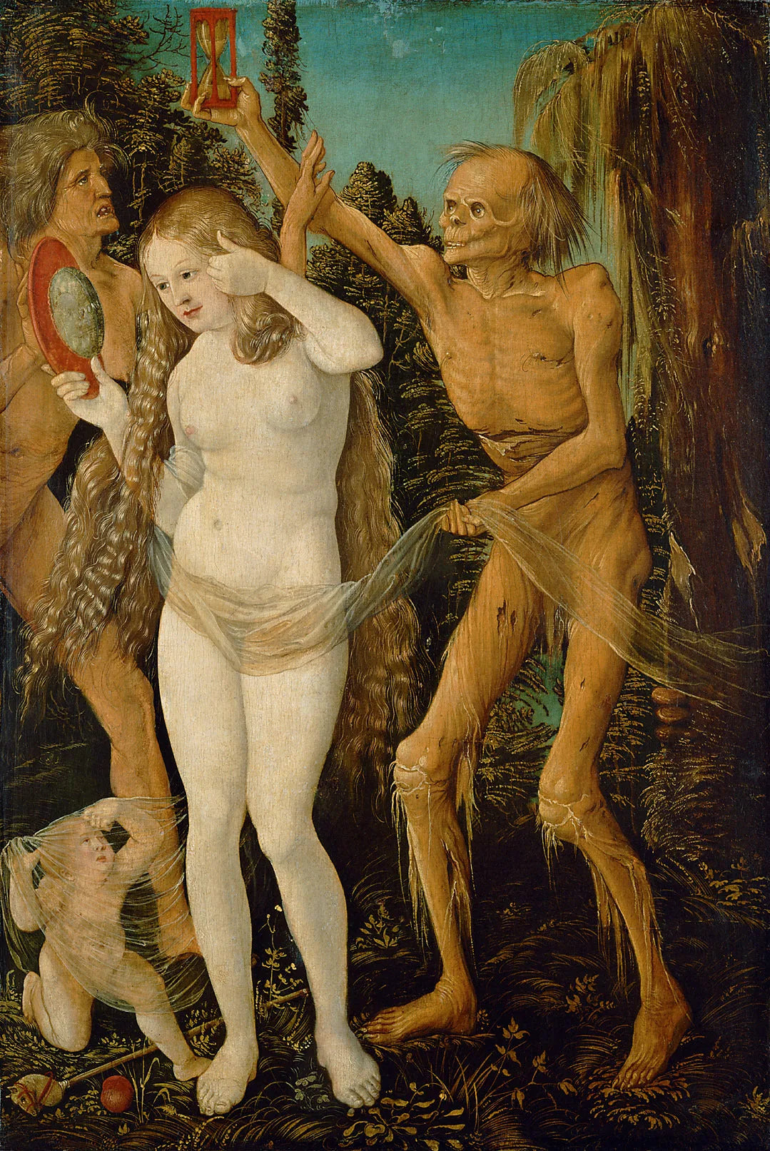 Les Trois Âges de la Vie et de la Mort - Hans Baldung Grien image 1 copie de tableau peinte à la main