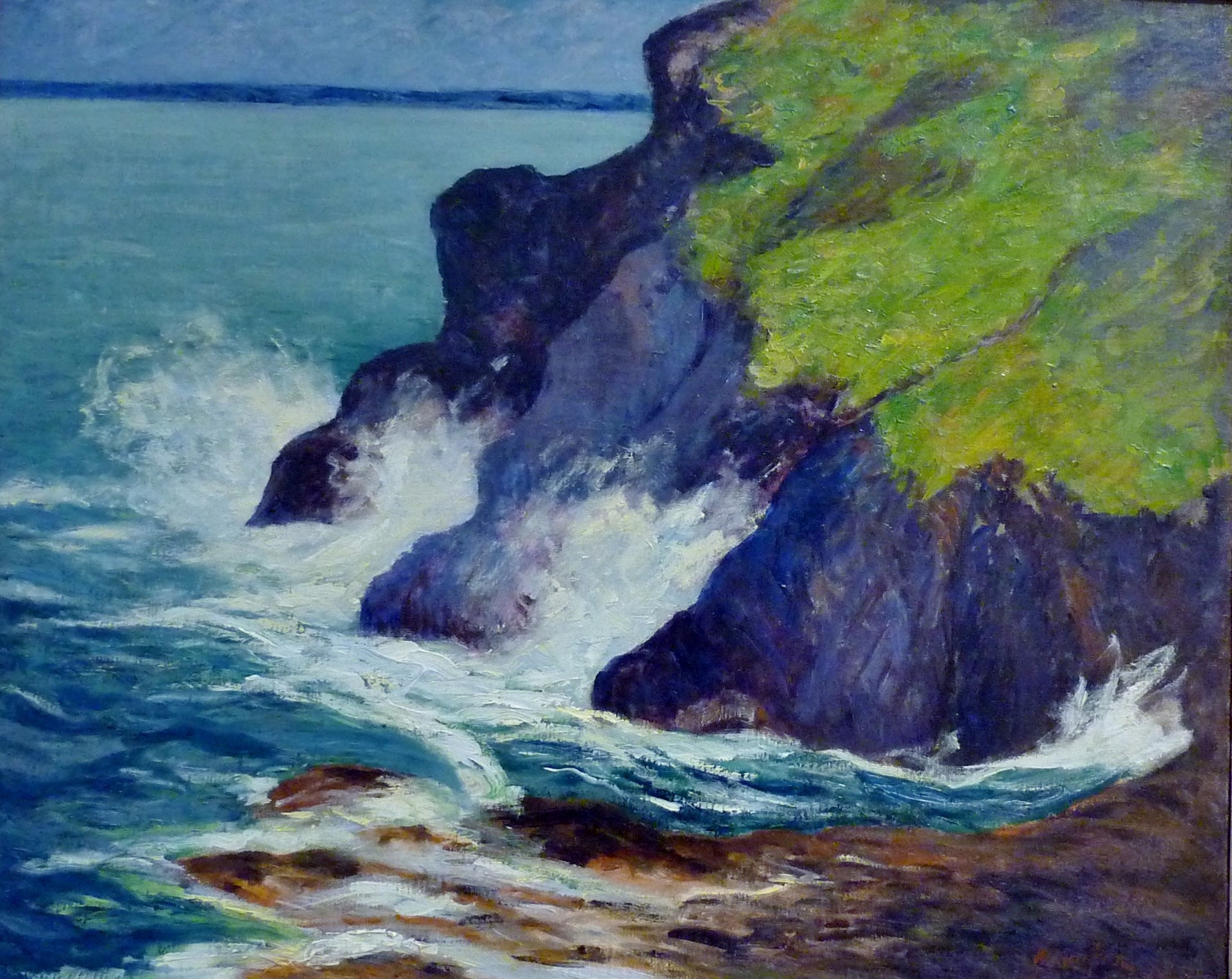 Les trois falaises. Saint-Jean-du-Doigt - Maxime Maufra image 1 reproduction artisanale de tableau