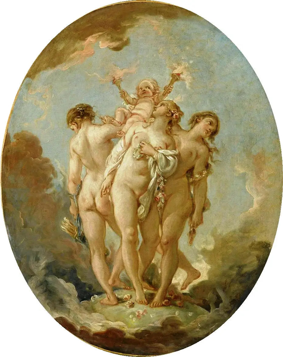 Les trois Grâces - François Boucher image 1 reproduction de peinture à l’huile