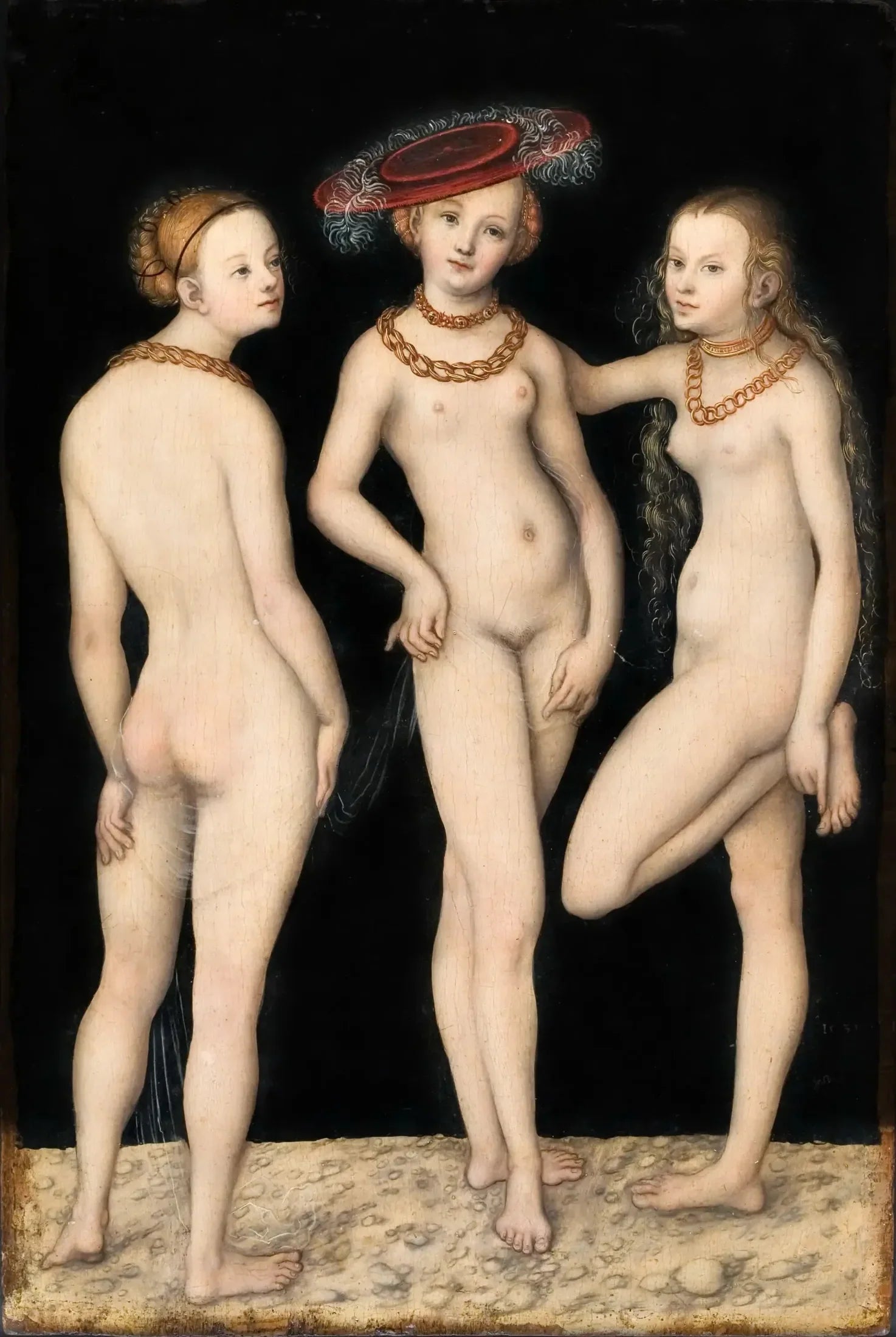 Les Trois Grâces - Lucas Cranach the Elder image 1 reproduction d’œuvre d’art à l’huile