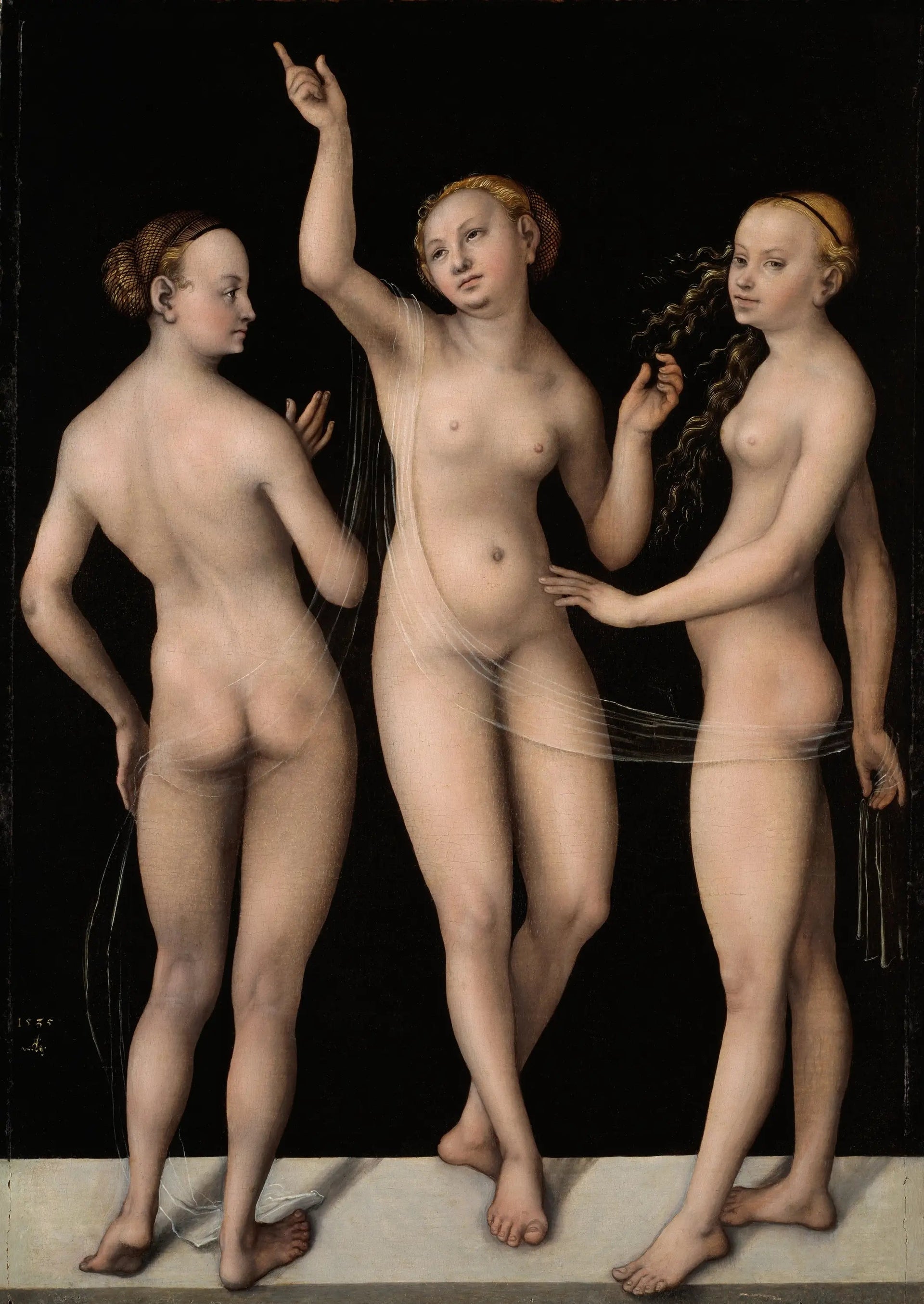 Les Trois Grâces - Lucas Cranach the Elder image 1 reproduction de peinture à l’huile