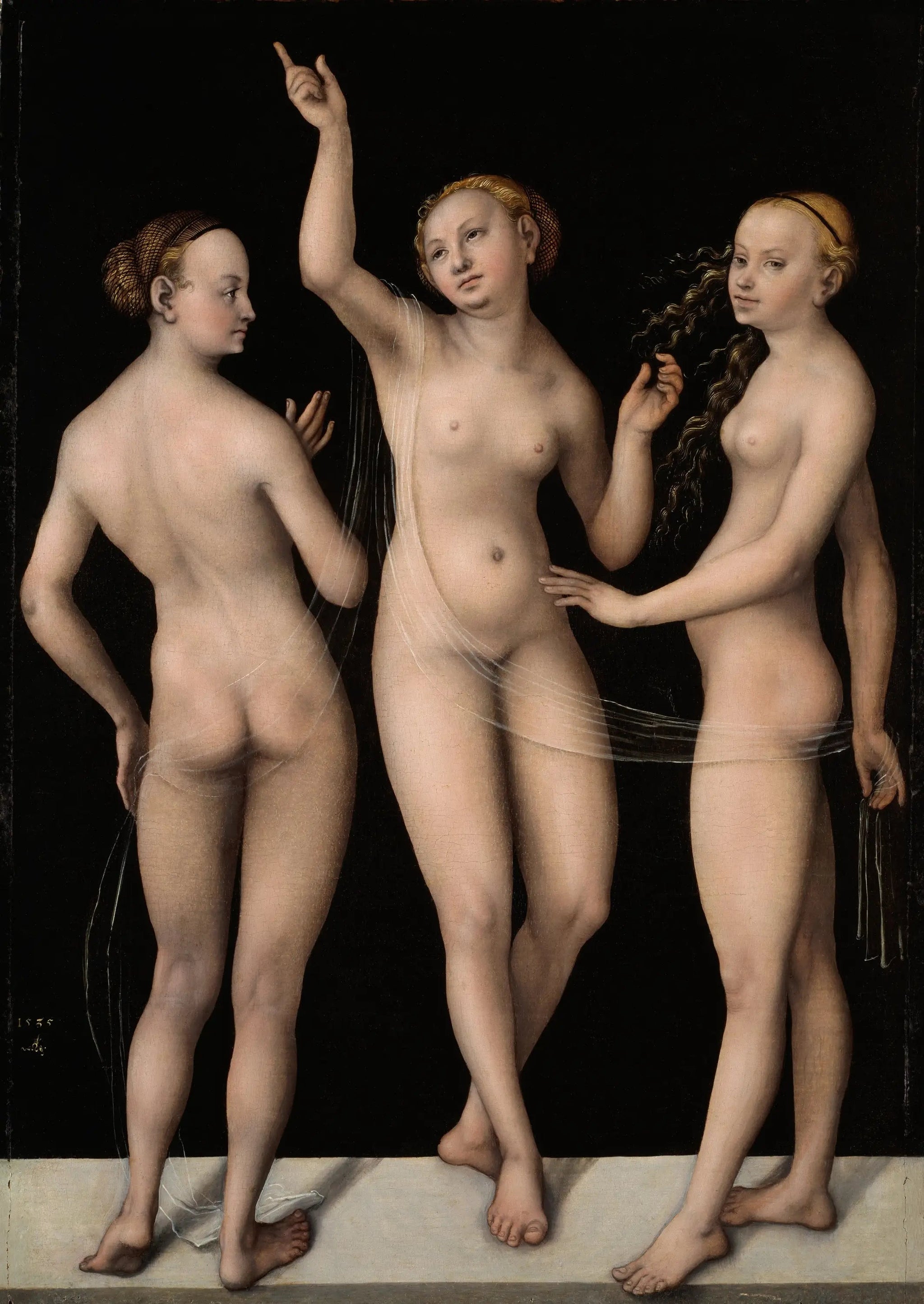 Les Trois Grâces - Lucas Cranach the Elder image 1 reproduction de peinture à l’huile