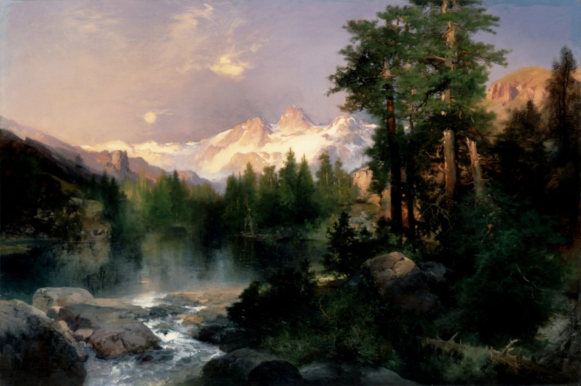 Les Trois Tétons - Thomas Moran image 1 reproduction artisanale de tableau