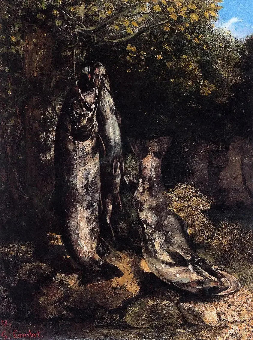 Les trois truites de la Loue - Gustave Courbet