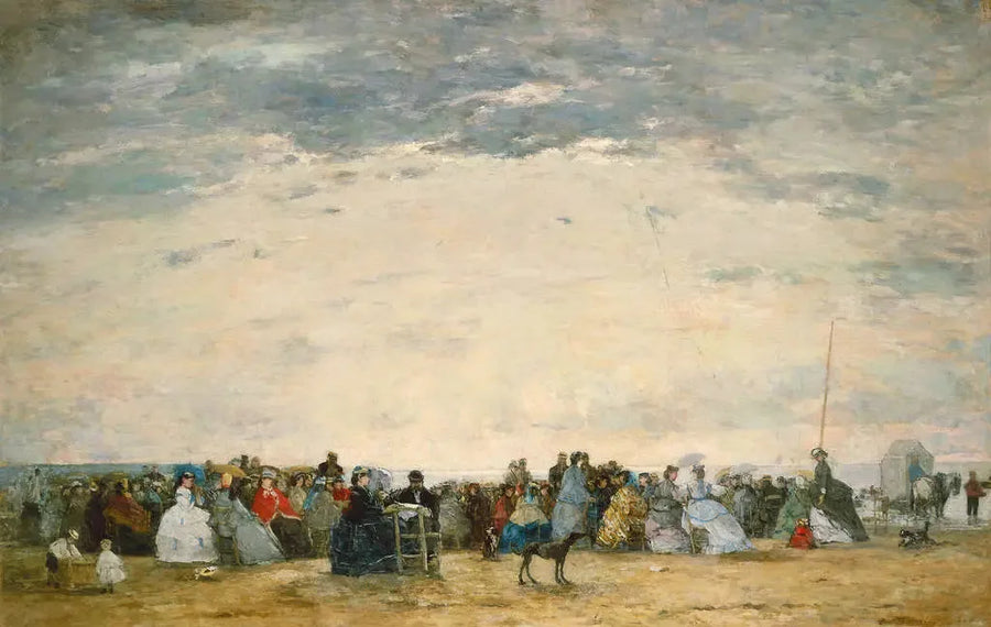 Les vacanciers sur la plage à Trouville - Eugène Boudin
