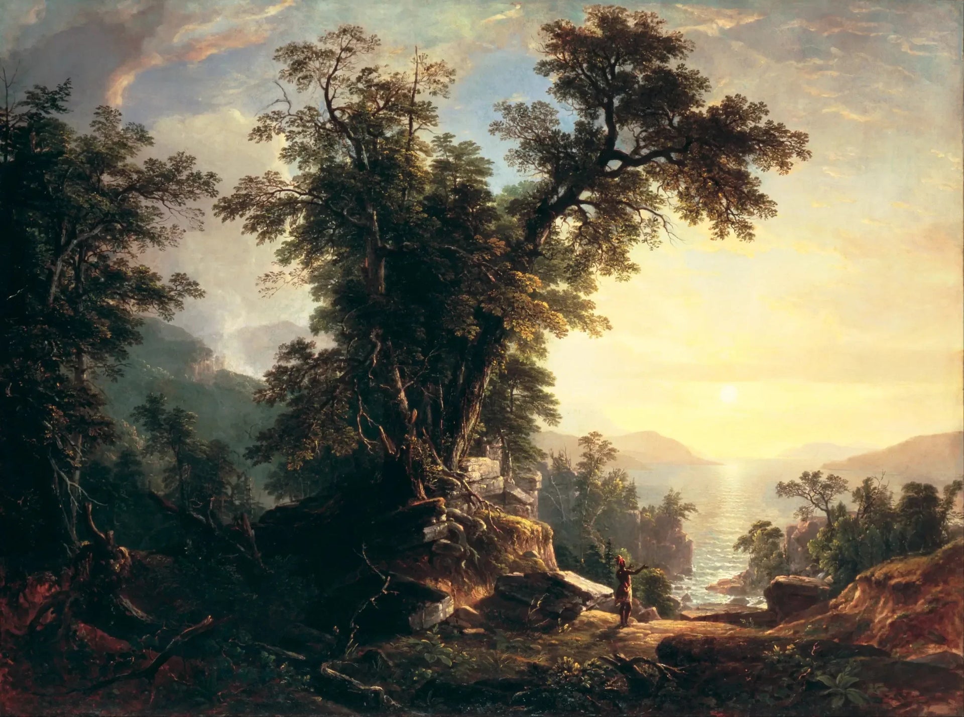 Les Vêpres de l'Indien - Asher Brown Durand image 1 tableau peint à l’huile sur toile