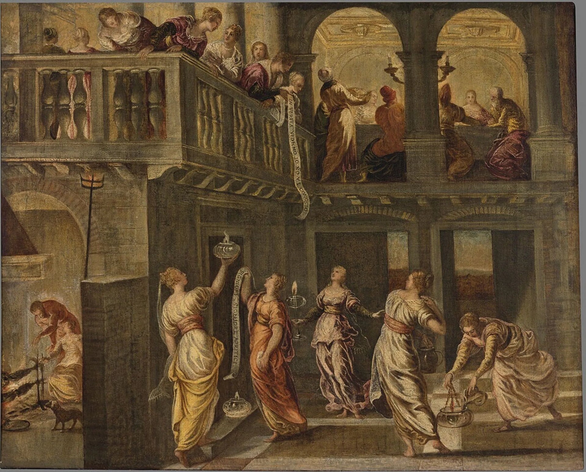 Les Vierges sages et les Vierges folles - Jacopo Tintoretto image 1 copie peinte à la main à l’huile