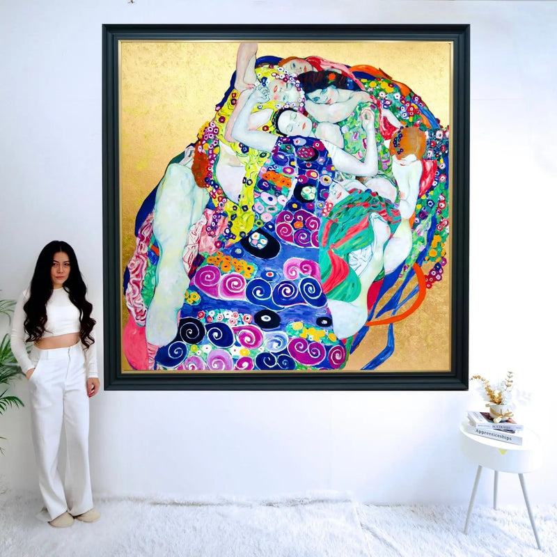 Les Vierges – Une Œuvre Réimaginée de Gustav Klimt par Master Apollon | 200 x 200 cm