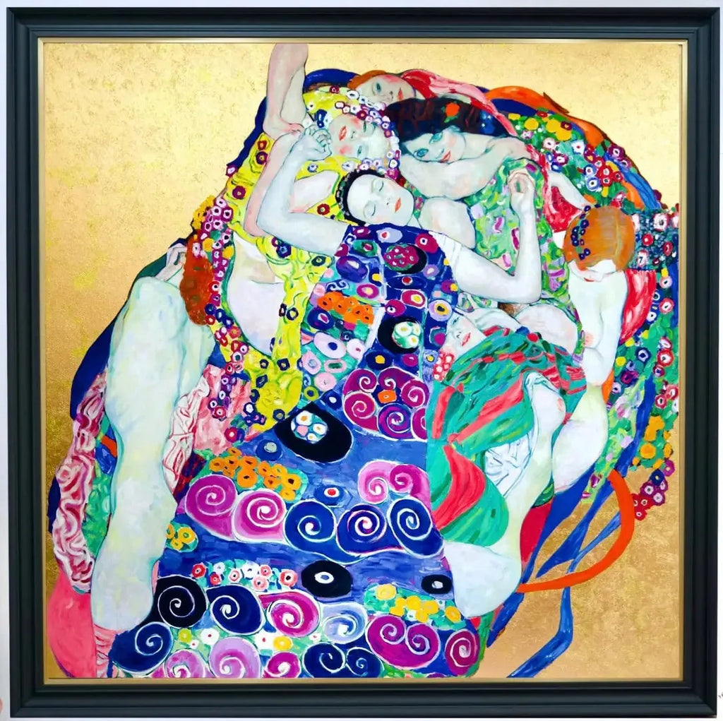 Les Vierges – Une Œuvre Réimaginée de Gustav Klimt par Master Apollon | 200 x 200 cm image 1 reproduction réalisée par Alpha Reproduction