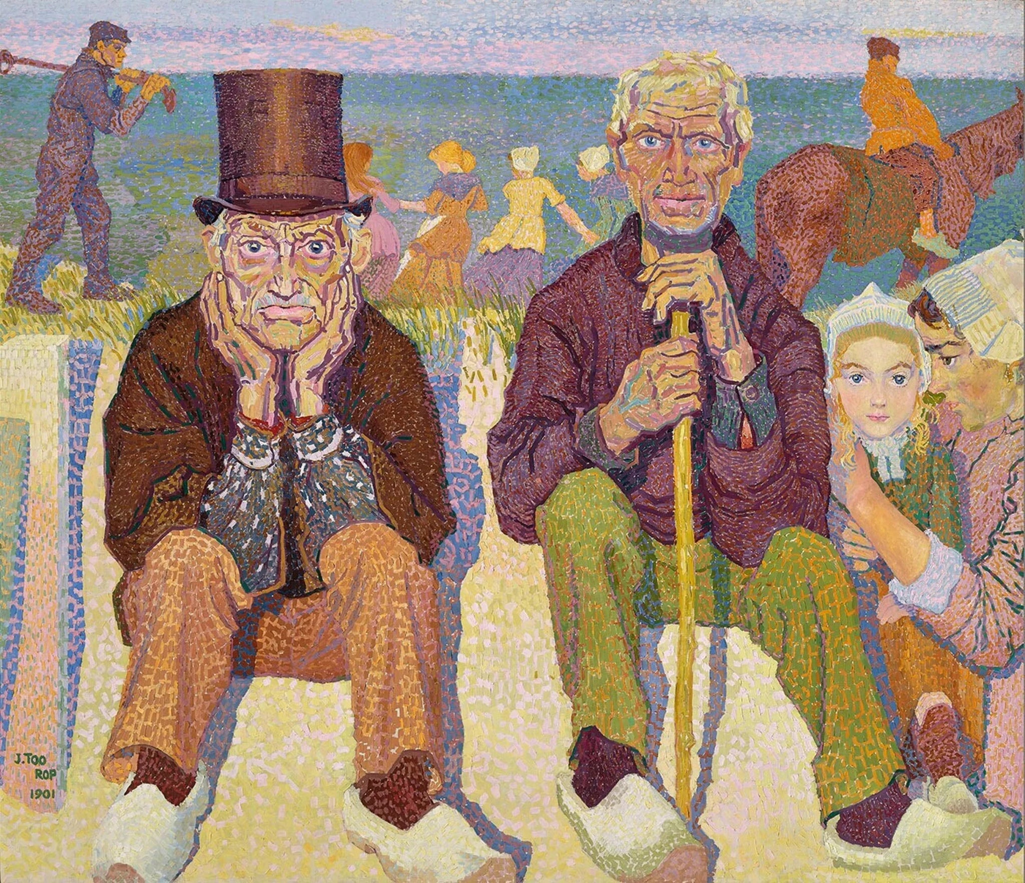 Les vieux hommes au bord de la mer - Jan Toorop image 1 reproduction d’œuvre d’art à l’huile