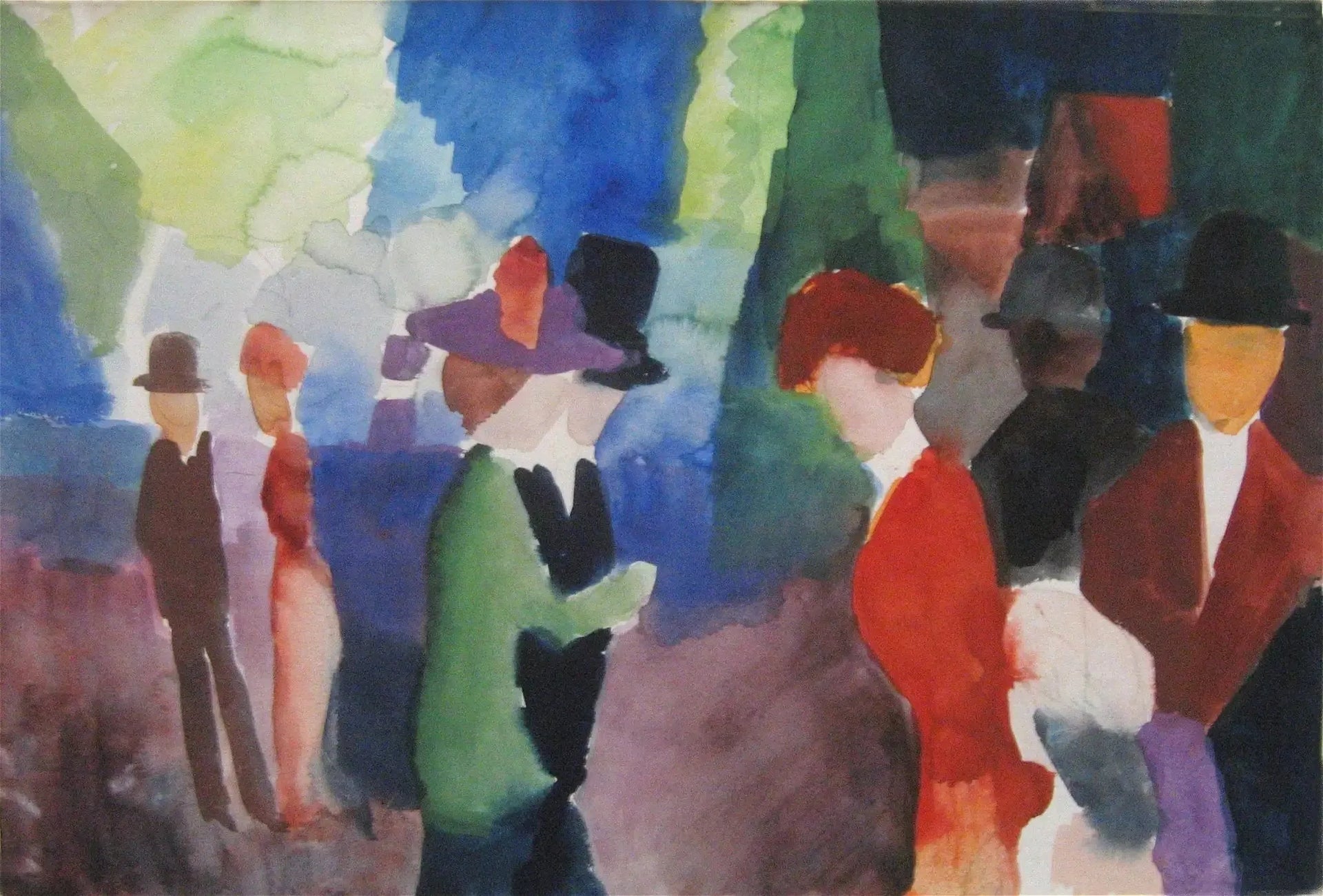 Leute, die sich begegnen - August Macke image 1 tableau peint à l’huile sur toile