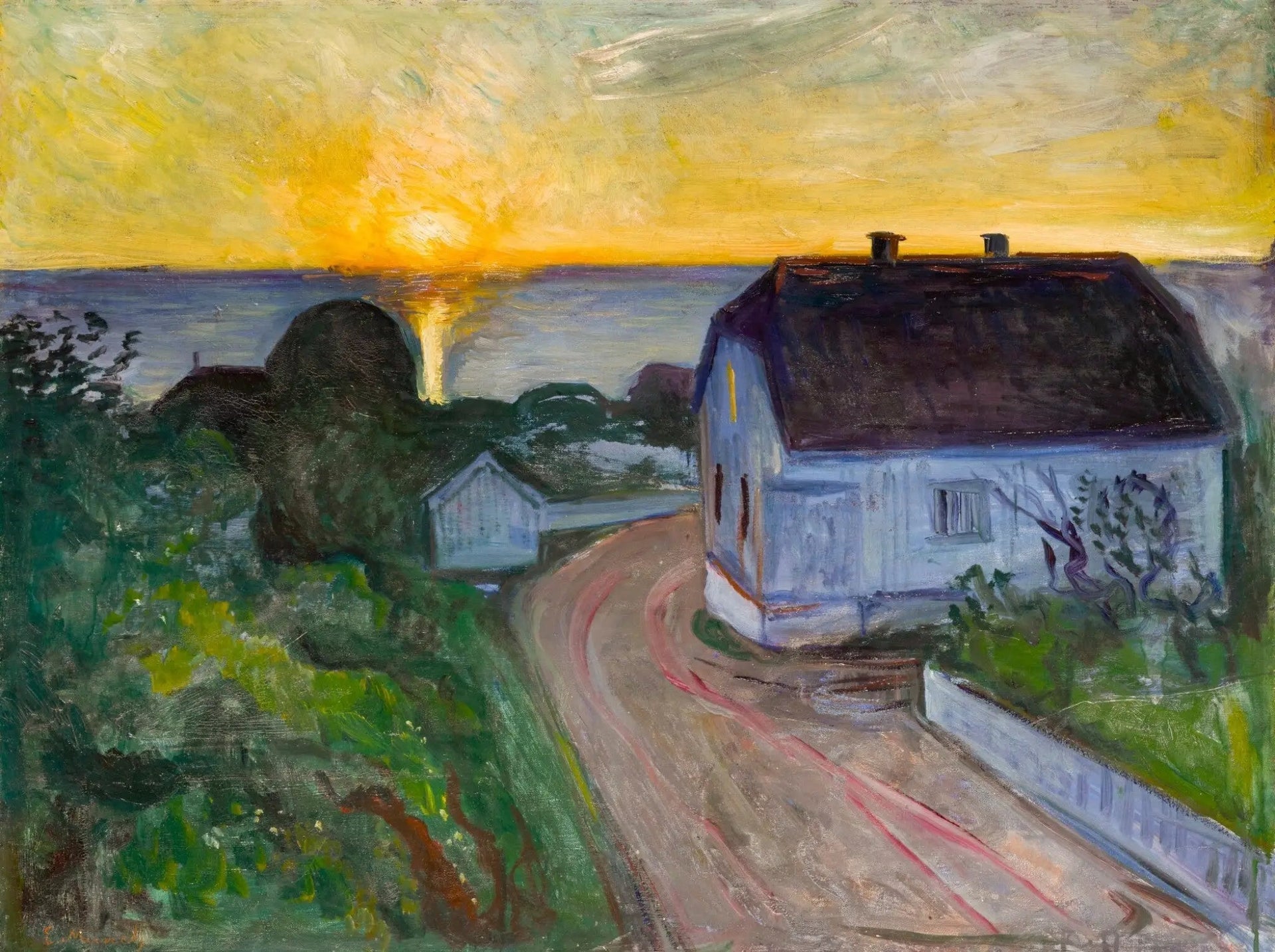 Lever de soleil à Åsgårdstrand - Edvard Munch image 1 copie peinte à la main à l’huile