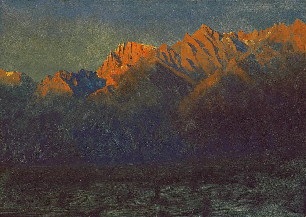 Lever de soleil dans les Sierras - Albert Bierstadt image 1 reproduction de peinture à l’huile