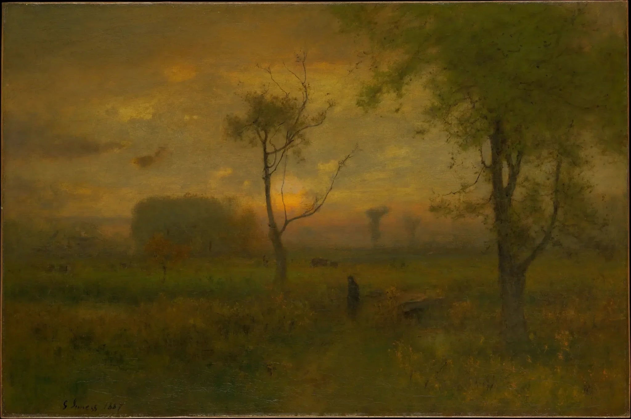 Lever du soleil - George Inness image 1 copie de tableau peinte à la main