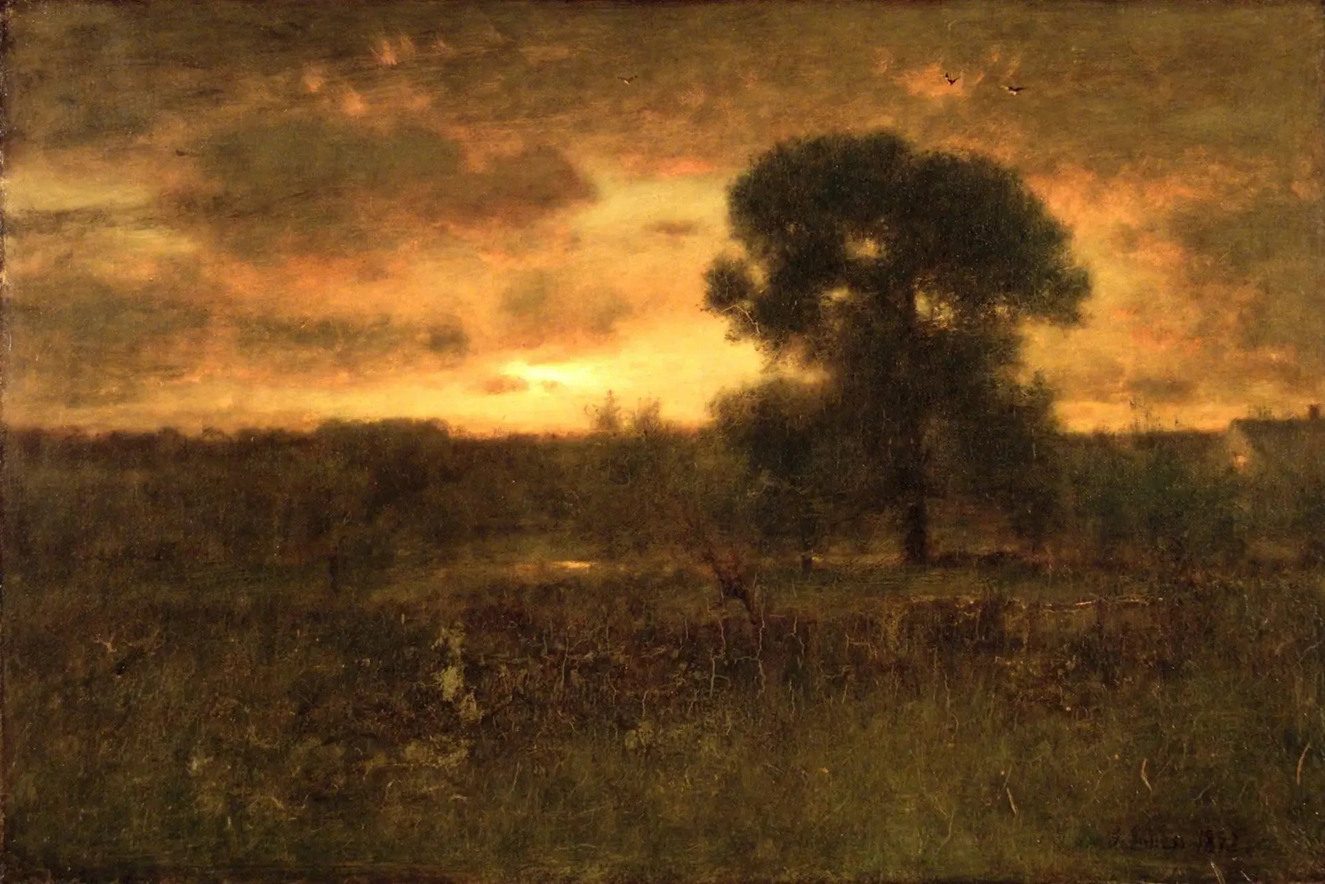 Lever du soleil - George Inness image 1 reproduction artisanale de tableau