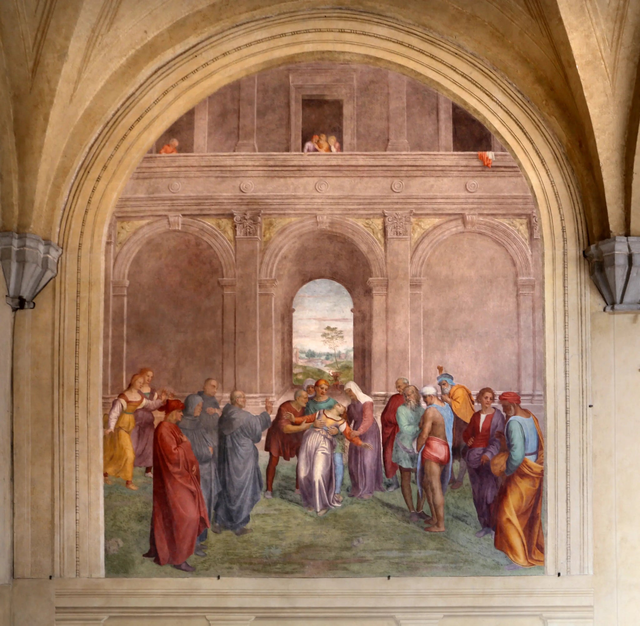 Libération de la femme possédée par le diable - Andrea del Sarto image 1 copie de tableau peinte à la main