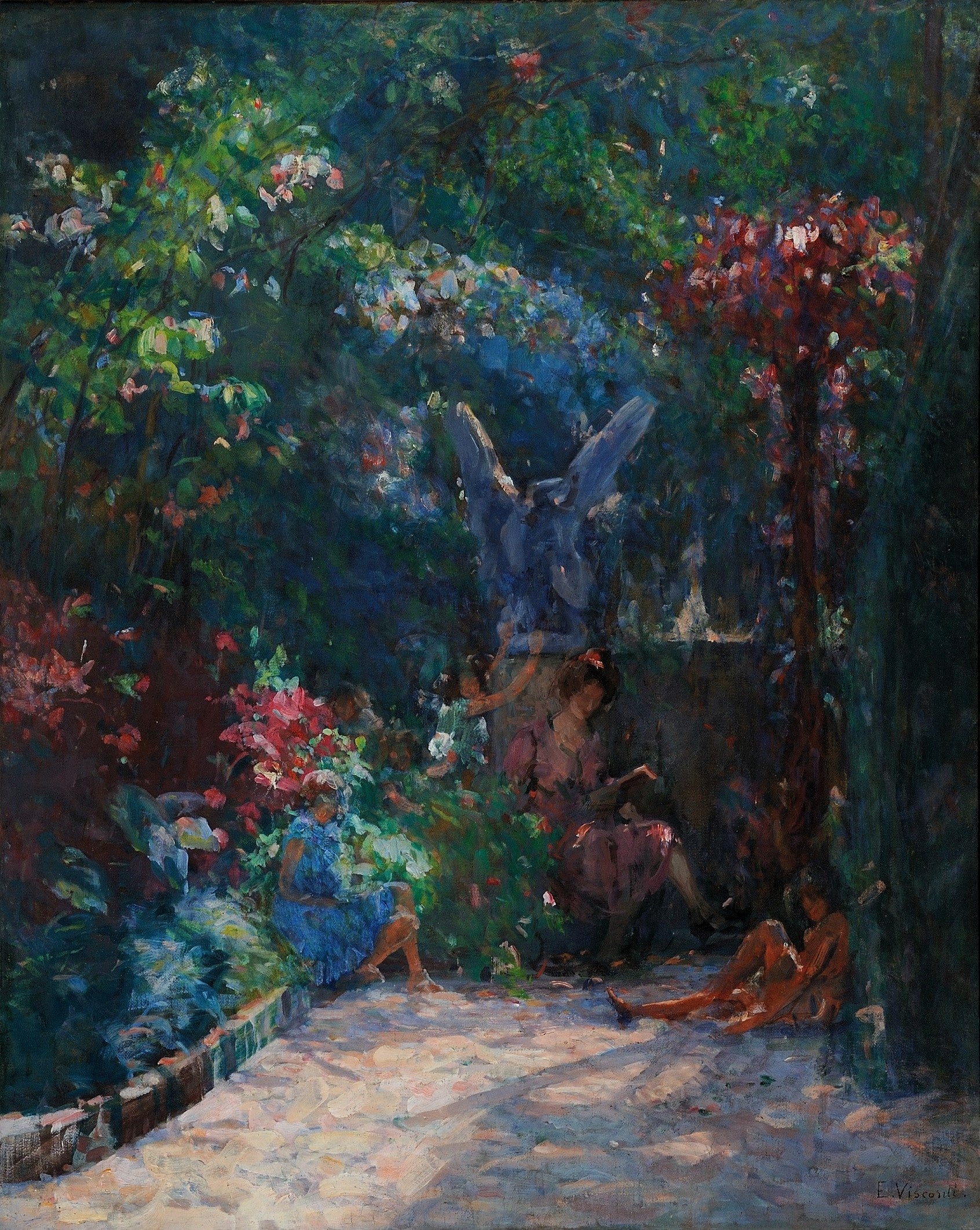 Lição no meu jardim - Eliseu Visconti image 1 copie de tableau peinte à la main