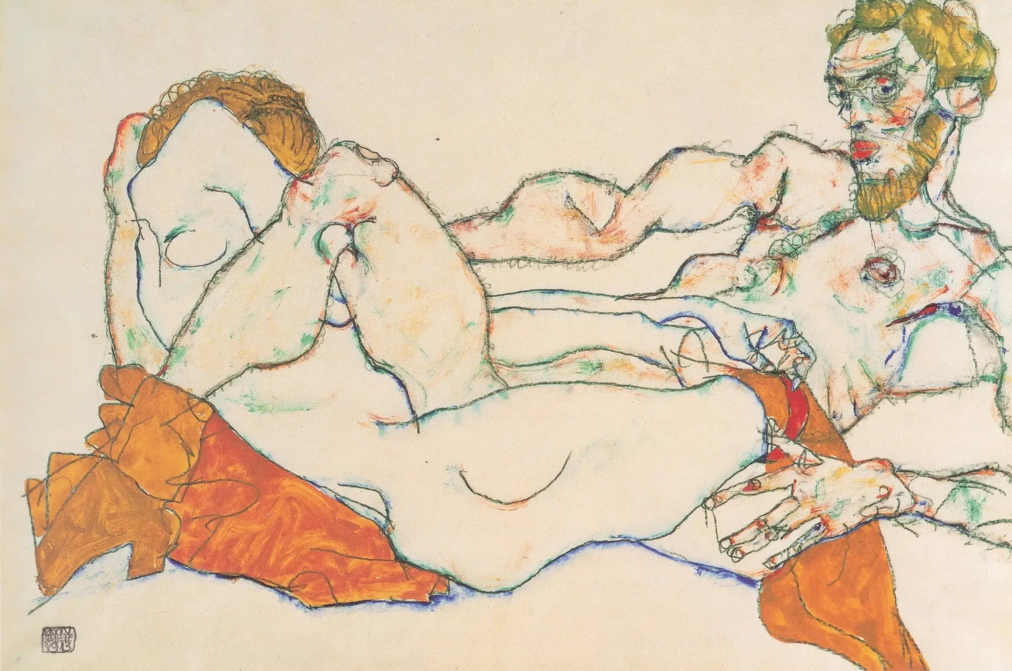 Liebespaar - Egon Schiele image 1 reproduction d’œuvre d’art à l’huile