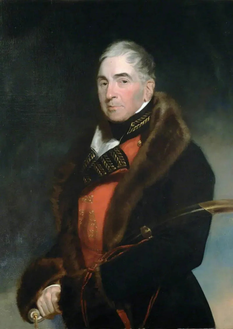 Lieutenant-général (plus tard général) Thomas Graham (1748–1843), baron Lynedoch, portant un manteau doublé de fourrure par-dessus l'uniforme d'officier général - Thomas Lawrence