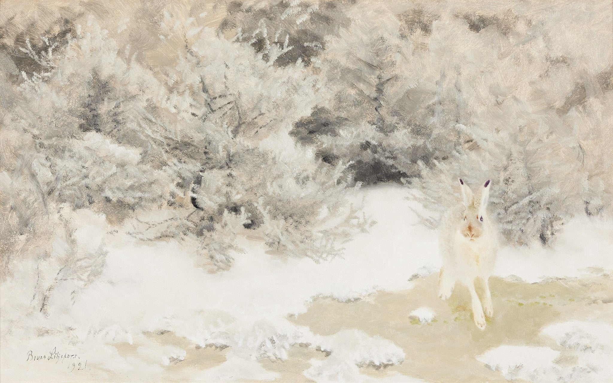Lièvre d'hiver - Bruno Liljefors image 1 reproduction de peinture à l’huile