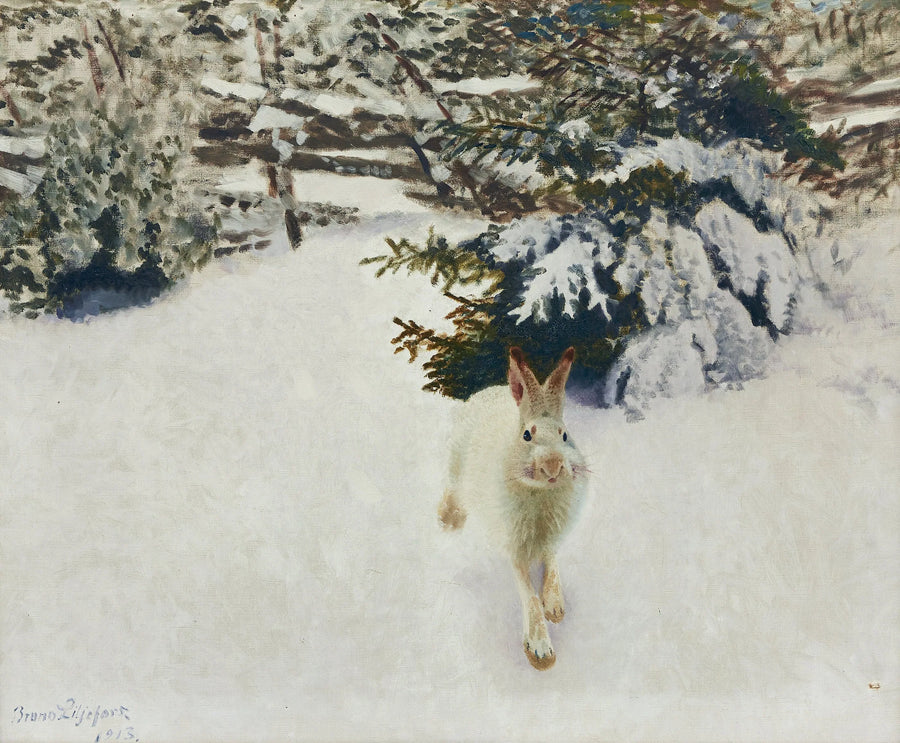 Lièvre dans un paysage hivernal - Bruno Liljefors