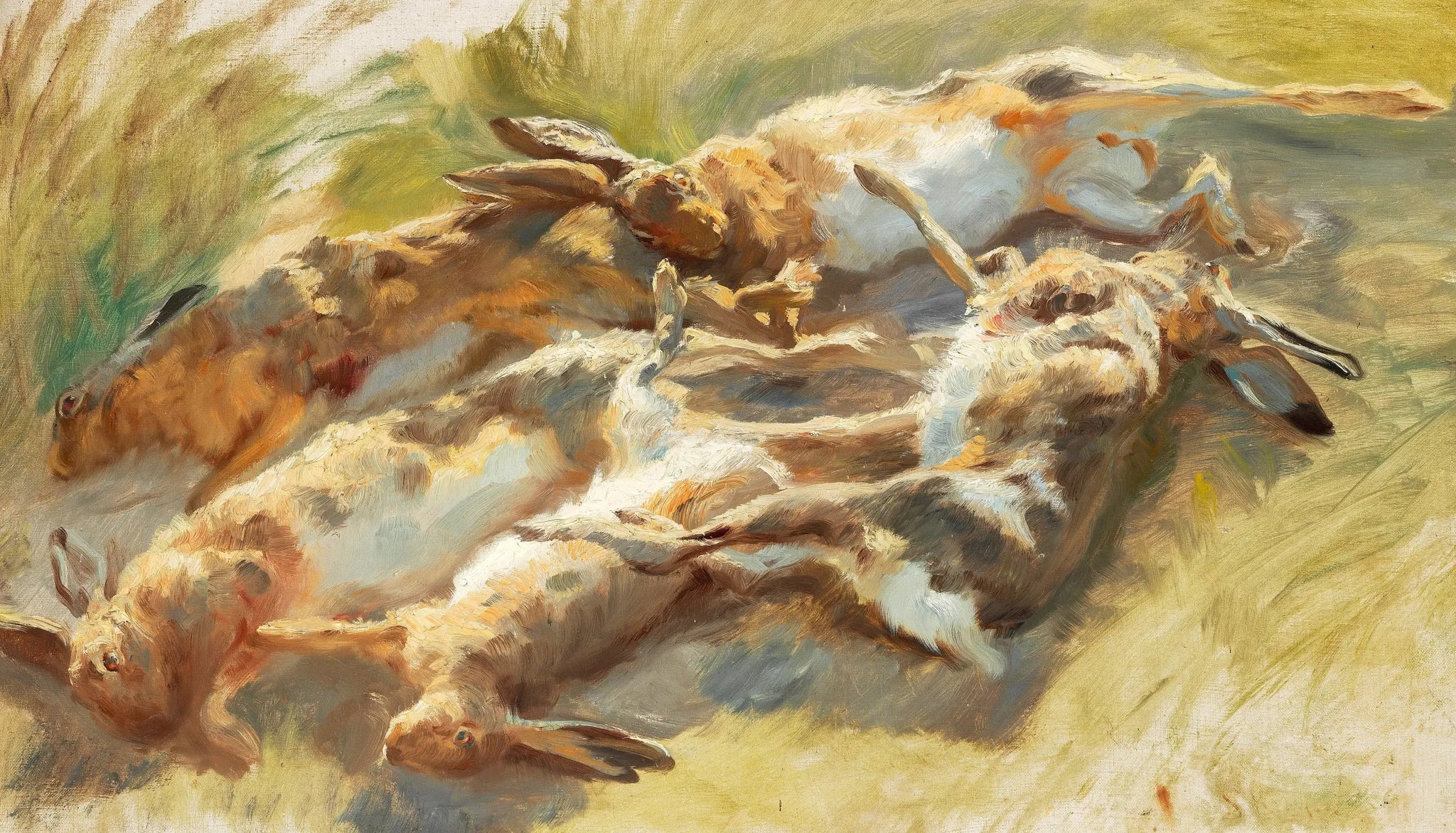 Lièvres abattus. - Peder Severin Krøyer image 1 copie peinte à la main à l’huile