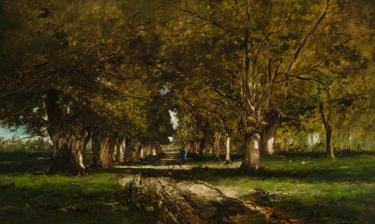 Ligne d'arbres - Mihály Munkácsy image 1 copie peinte à la main à l’huile