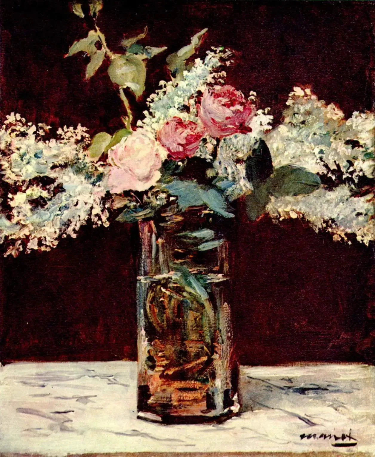 Lila et Roses - Édouard Manet image 1 reproduction de peinture à l’huile