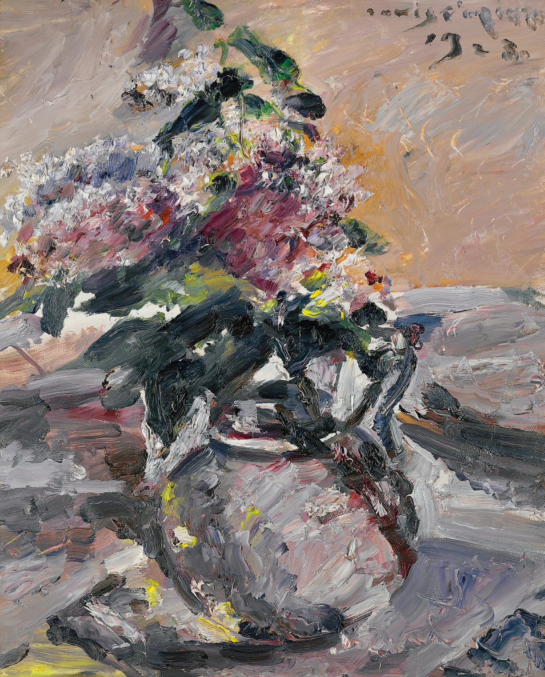 Lilas dans un bol en verre - Lovis Corinth image 1 reproduction réalisée par Alpha Reproduction