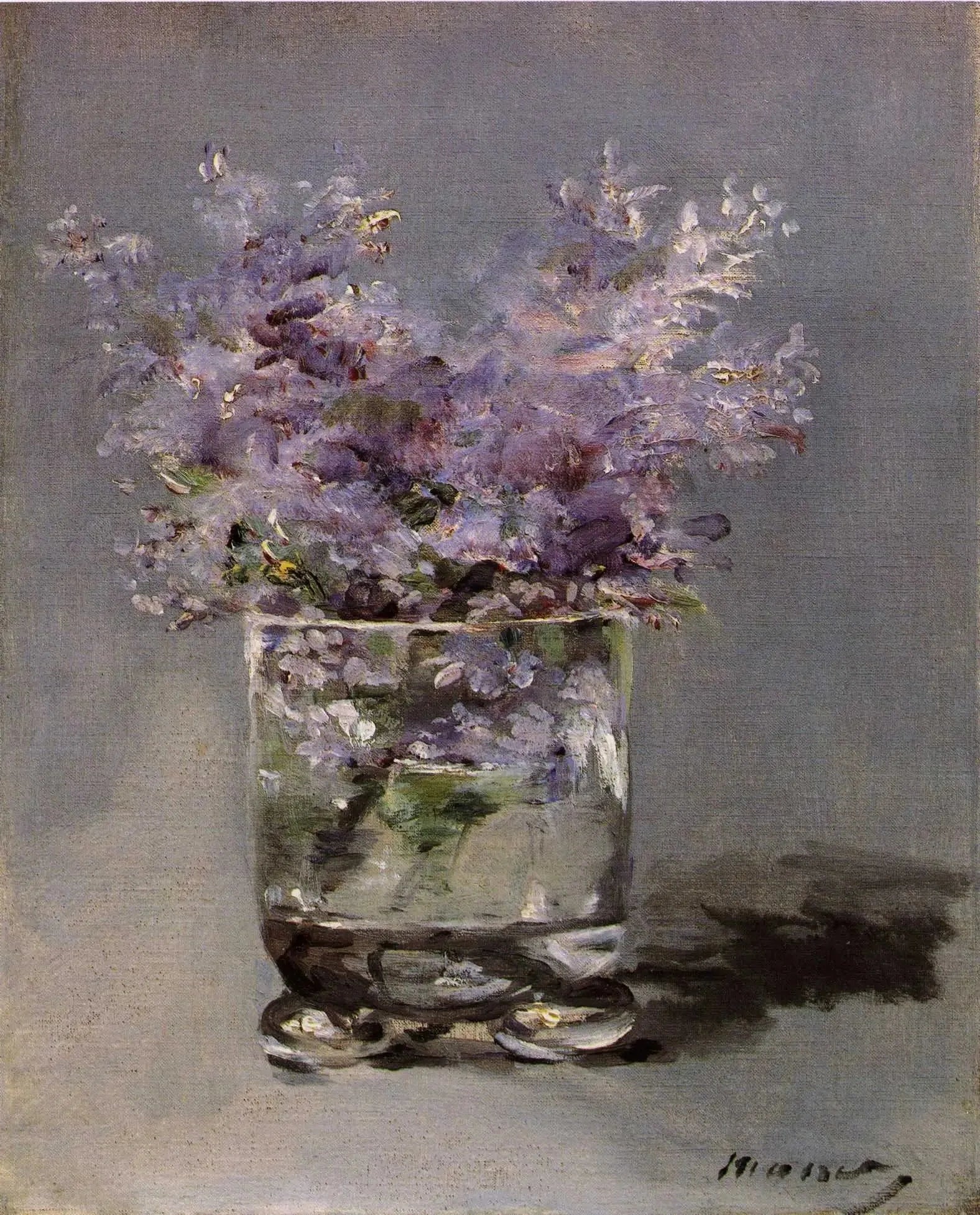 Lilas dans un verre - Édouard Manet image 1 reproduction artisanale de tableau