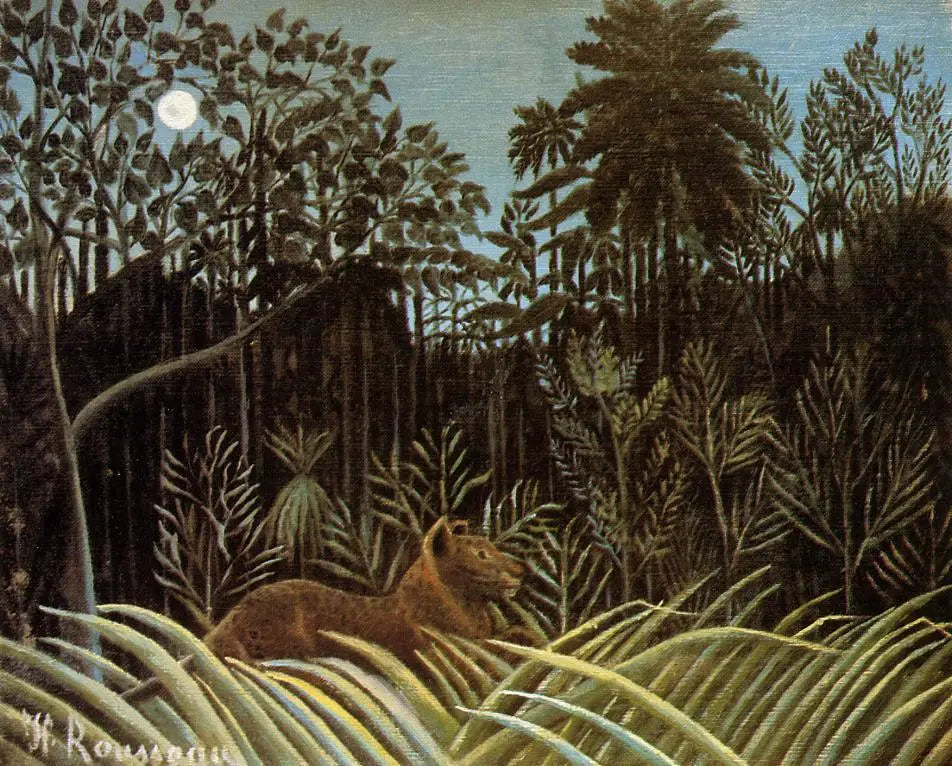 Lion dans la jungle - Henri Rousseau image 1 tableau peint à l’huile sur toile