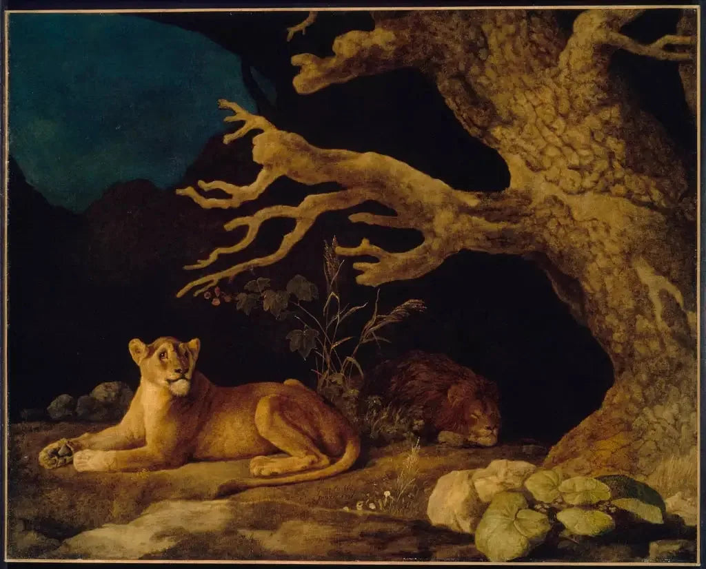 Lion et Lionne - George Stubbs image 1 tableau peint à l’huile sur toile