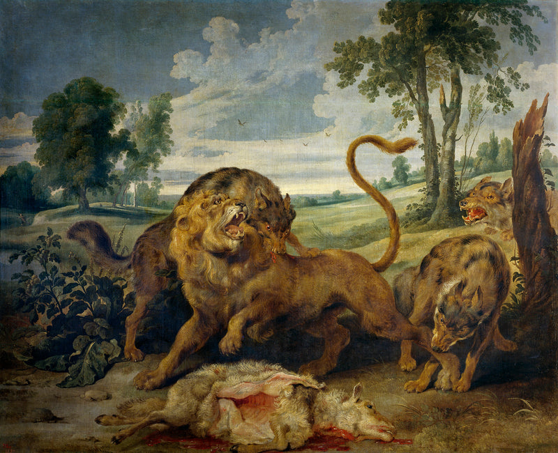 Un lion et trois loups - Paul de Vos