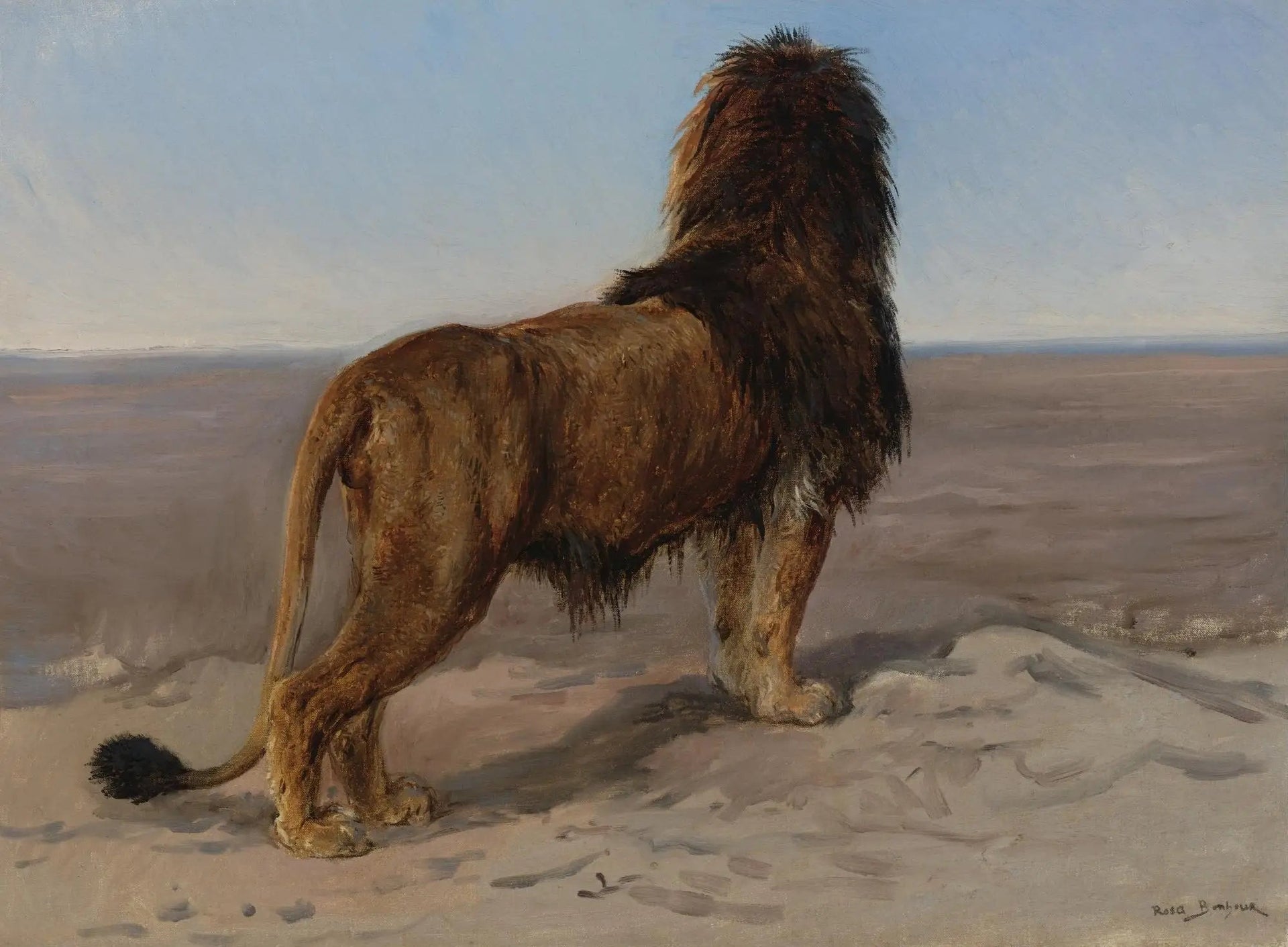 Lion (Le guetteur) - Rosa Bonheur image 1 tableau peint à l’huile sur toile