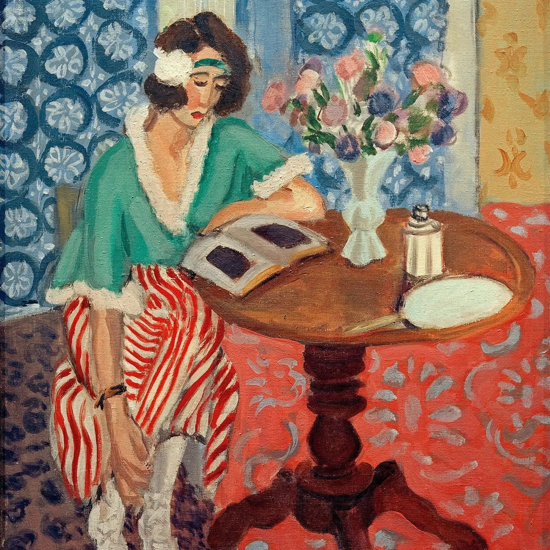 Liseuse au guéridon - Henri Matisse image 1 reproduction artisanale de tableau
