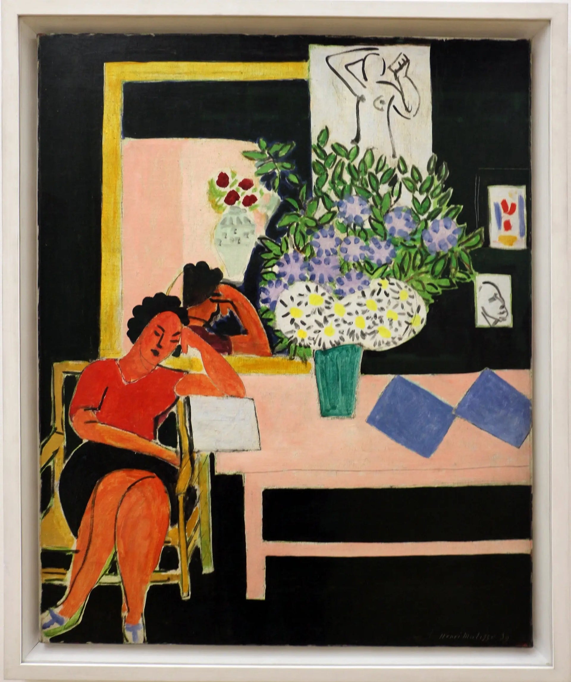 Liseuse sur fond noir - Henri Matisse image 1 tableau peint à l’huile sur toile