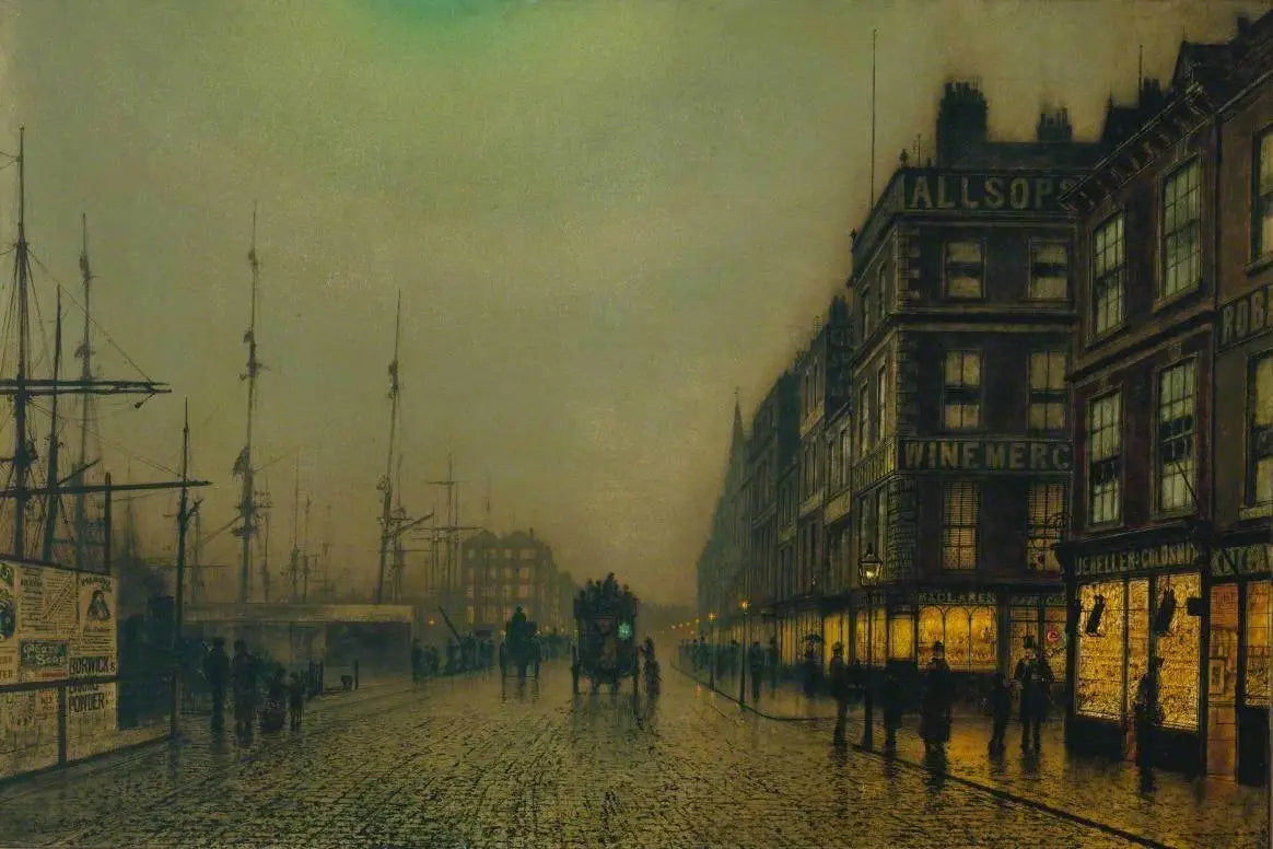 Liverpool Quay au clair de lune - John Atkinson Grimshaw image 1 reproduction de peinture à l’huile