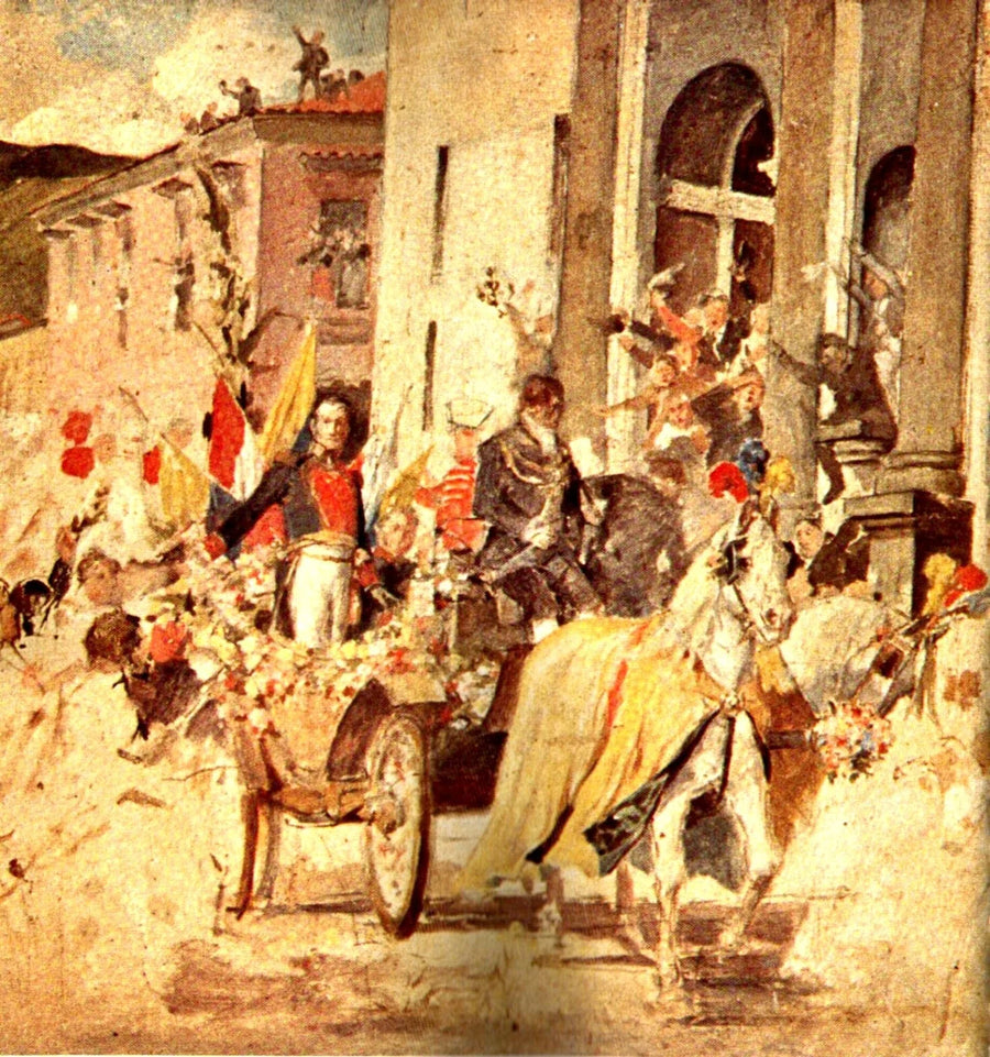 Llegada de El Libertador al templo de San Francisco. - Arturo Michelena