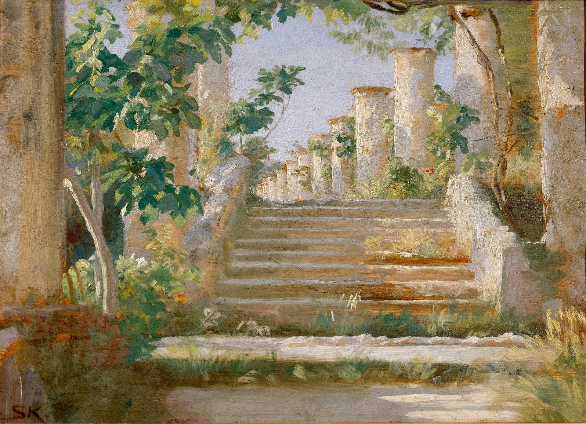Loggia à Ravello - Peder Severin Krøyer image 1 reproduction de peinture à l’huile