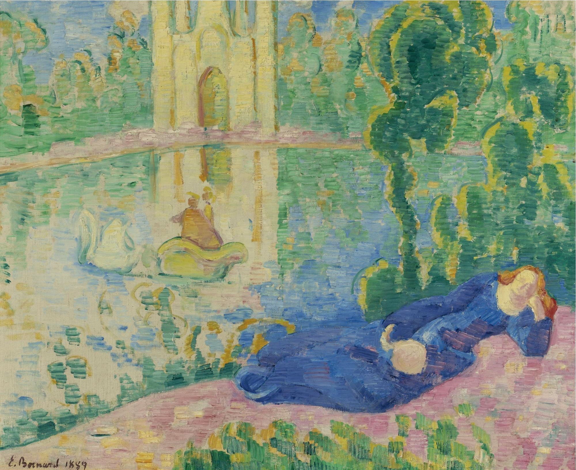 Lohengrin (Le lac aux cygnes) - Émile Bernard image 1 reproduction artisanale de tableau
