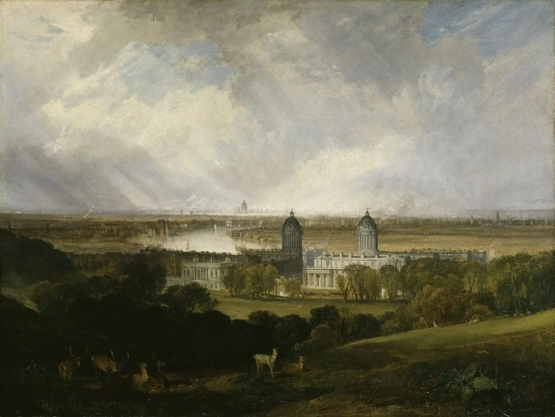 London from Greenwich Park - J. M. W. Turner image 1 reproduction de peinture à l’huile